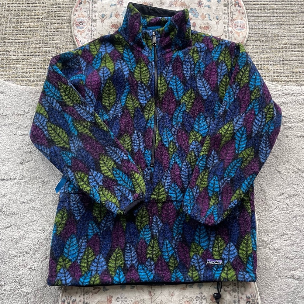Patagonia 90’s Rare Leaf Pattern Fleece Half Zip Synchilla